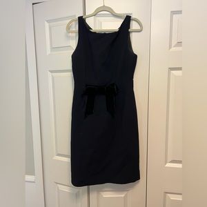 Kate Spade Navy Dress with Black Velvet Bow